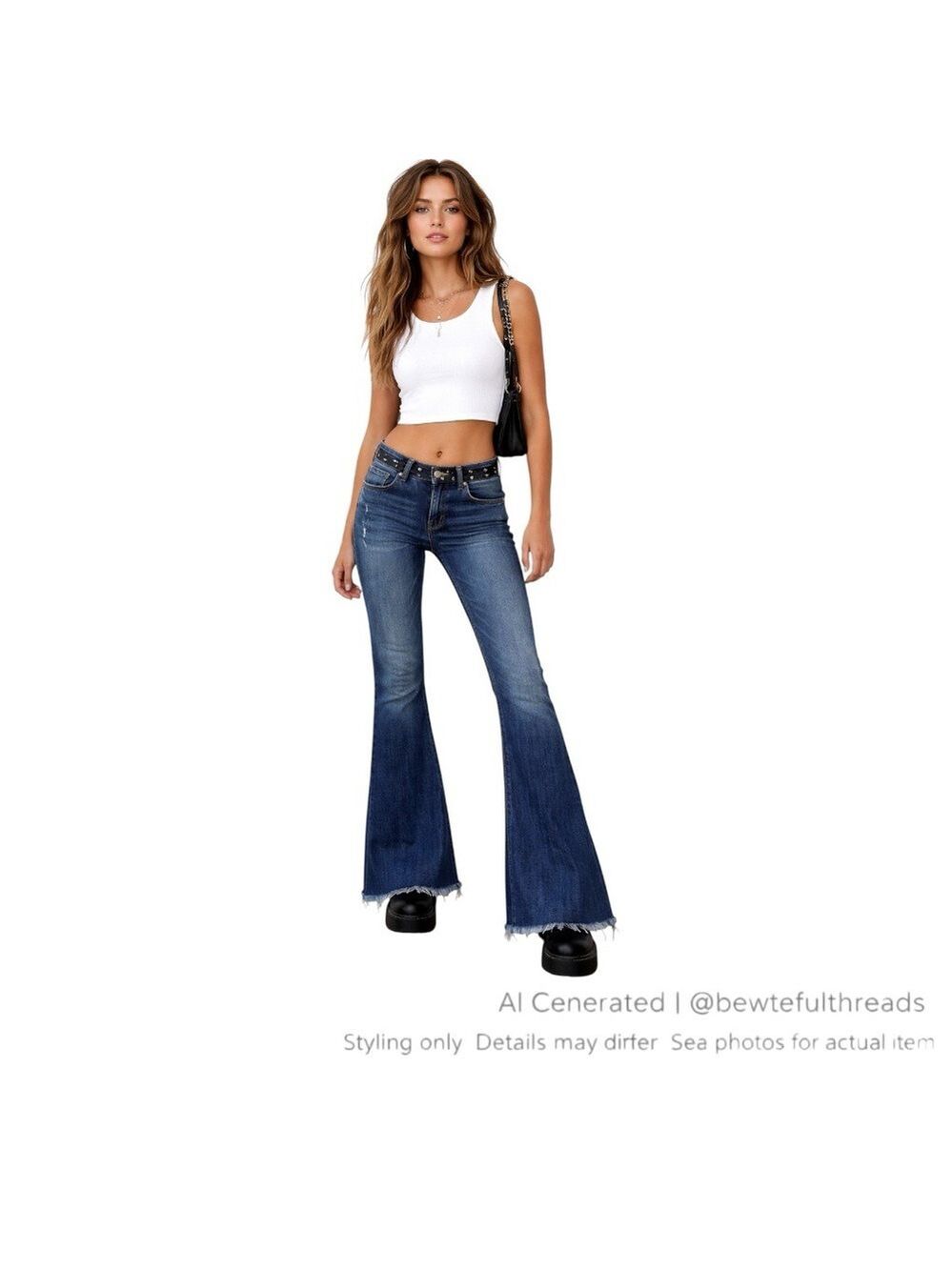 McGuire Majorelle Flare W24 Indie Sleaze Raw Hem Bell Bottom